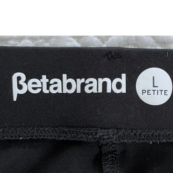 Betabrand Women's Sz PL Petite L Black Straight Leg Dress Pants Pleated - Picture 5 of 7